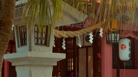 Japanese temple light Stock Footage 122362834