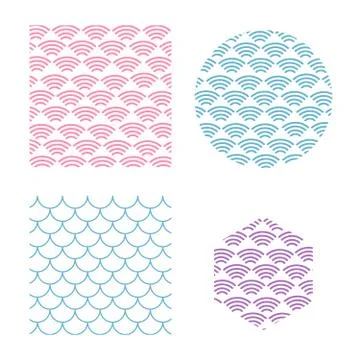 Japanese texture background. Wave pattern. Sea japan pattern vector Stock Illustration
