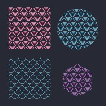 Japanese texture background. Wave pattern. Sea japan pattern vector Stock Illustration