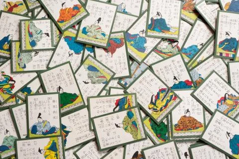 Japanese traditional card game called Hyakunin Isshu Stock Photos