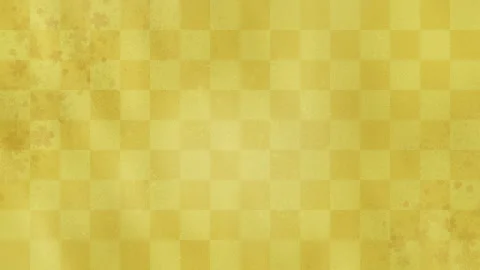 Japanese Traditional Gold Checkered Pattern Background with Sakura Stock Footage 337777637