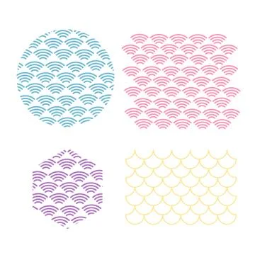 Japanese traditional pattern. Wave pattern. Sea japan pattern vector Stock Illustration