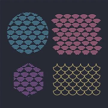 Japanese traditional pattern. Wave pattern. Sea japan pattern vector Illustrazione stock