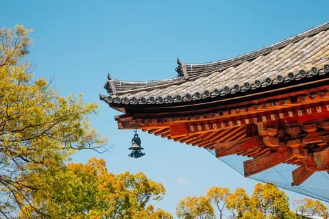 Japanese traditional roof at Toji temple in Kyoto, Japan Stock Photos