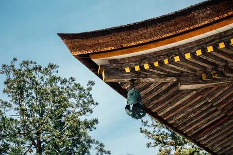 Japanese traditional roof at Yoshino Kinpusen-ji temple in Nara, Japan Stock Photos