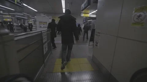 JAPANESE TRAIN STATION - EXIT SCENE 2 - UNGRADED Stock Footage 304097050