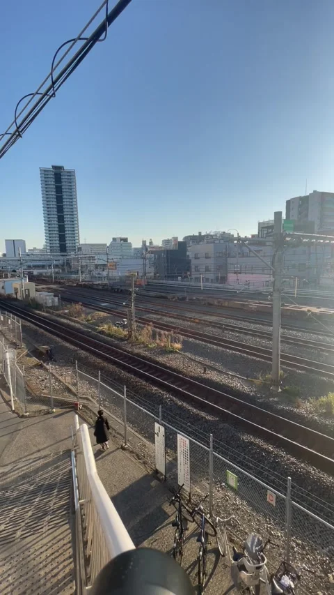 Japanese Tram Passing Through the Frame Stock Footage 260783685