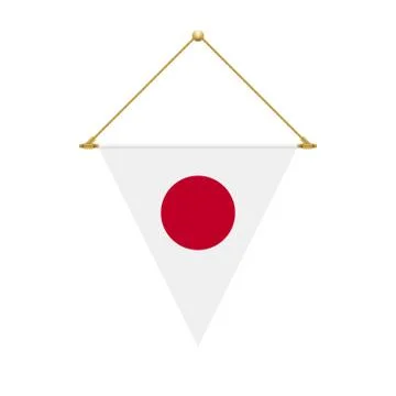 Japanese triangle flag hanging, vector illustration Stock Illustration