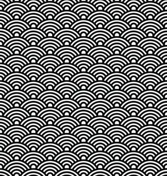 Japanese vector pattern, Asian wave background. 스톡 일러스트