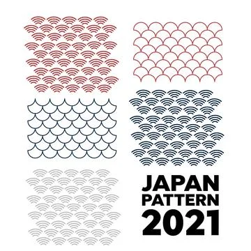Japanese vector patterns set Illustrazione stock