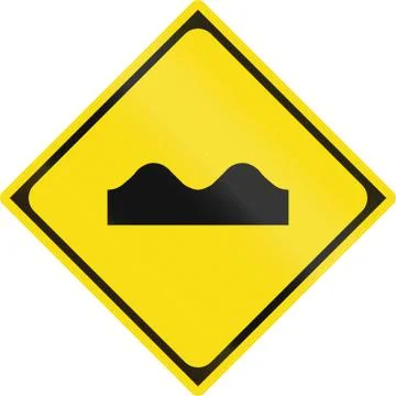 Japanese warning road sign - Bumpy road Stock Illustration