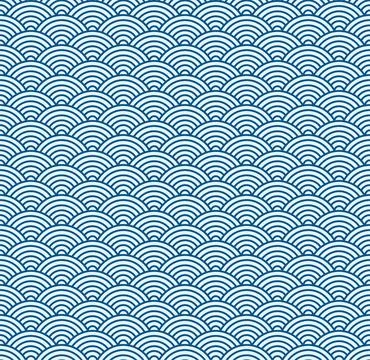 Japanese wave seamless pattern background vector 스톡 일러스트