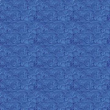 Japanese wave seamless pattern background vector master 05 스톡 일러스트