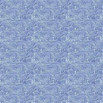 Japanese wave seamless pattern background vector master 05 스톡 일러스트