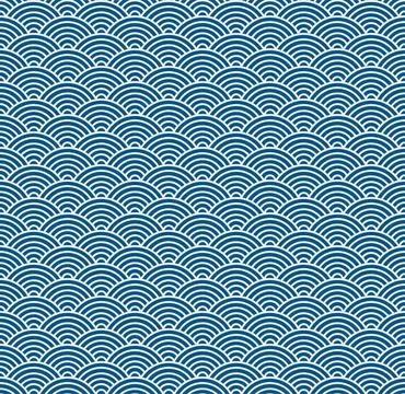 Japanese wave seamless pattern background vector Stockillustratie