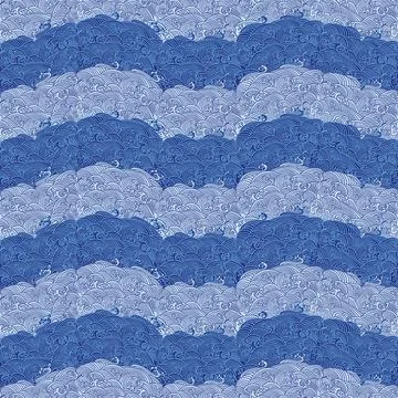 Japanese wave seamless pattern background vector master 05 Illustrazione stock