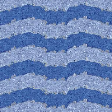 Japanese wave seamless pattern background vector master 05 Stockillustratie