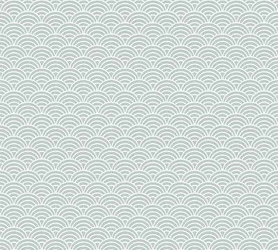 Japanese wave seamless vector pattern. Block print fabric wallpaper. Asian wave Stock Illustration