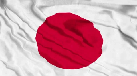 Japanese waving flag Stock Footage 33707657