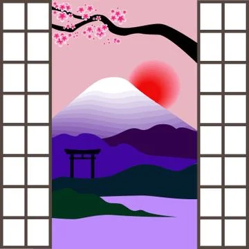 Japanese window Stock Illustration