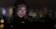 Japanese Woman Using Smart Phone At Night. Tokyo, Japan Stock Footage