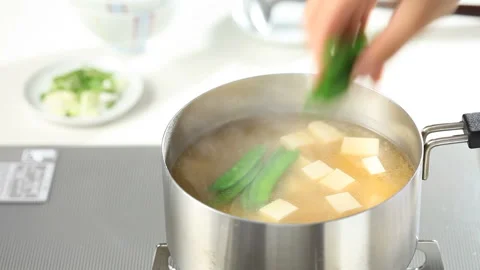 Japanese Women's Hand Making Miso Sang Stock Footage