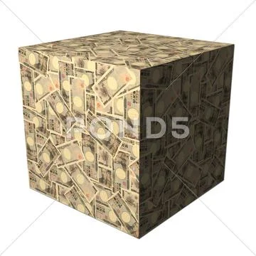 Japanese yen cube Stock Illustration