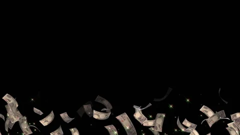 Japanese yen note particle light glow animation Stock Footage 147596098