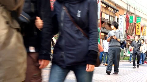 Japanese Youth in Ueno Market Stock Footage