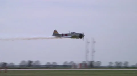 Japanese ZERO damaged by P 51 MUSTANG Video stock 42152156