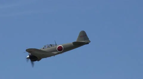 Japanese Zero diving Stock Footage 49695797