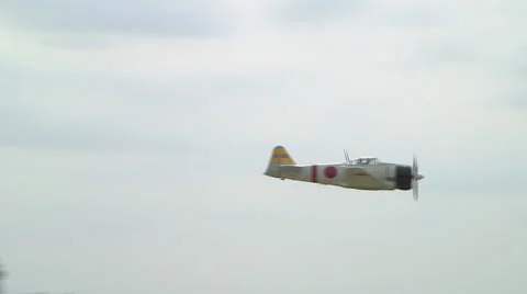Japanese ZERO flying left to right Video stock 42147912