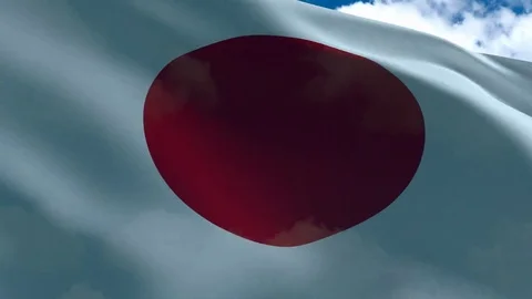 Japan's flag waving Stock Footage 71273002