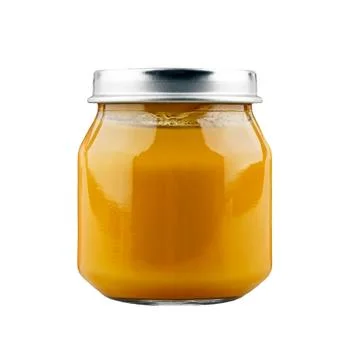 Jar of baby puree Stock Photos