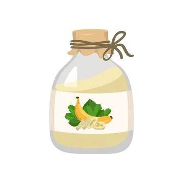 Jar of banana jam. Stock Illustration