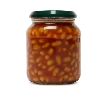 Jar of beans with clipping path Stock Photos