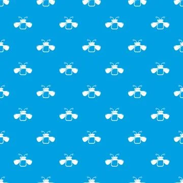 Jar bee honey pattern vector seamless blue イラスト素材
