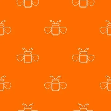 Jar of bee honey pattern vector orange イラスト素材