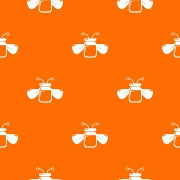 Jar bee honey pattern vector orange Stock Illustration
