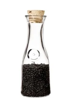 A jar of black beans Stock Photos