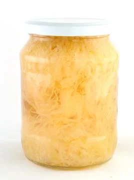 Jar with cabbage 库存照片