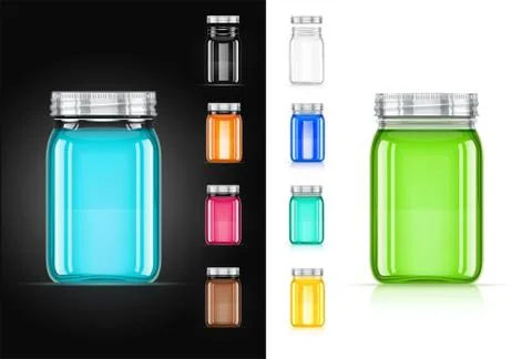 Jar with cap for trendy drink. Stock Illustration