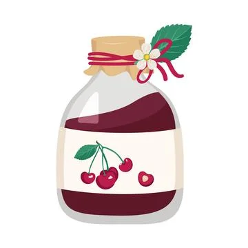 Jar of cherry jam Illustrazione stock