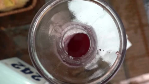 Jar of cherry juice top view 스톡 동영상 290946538