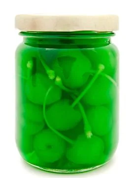 Jar With Cherry Stock Photos