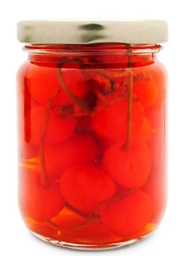 Jar With Cherry Stock Photos