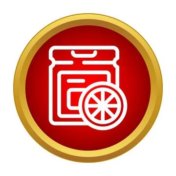 Jar of citrus jam with orange slice Stock Illustration