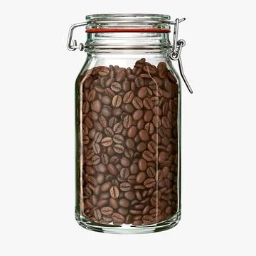 Jar with Coffee Beans 3D Model