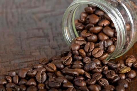 Jar with coffee beans Stock Photos