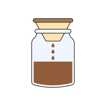 Jar coffee brew Stock Illustration